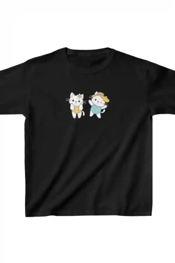 Unisex Çocuk Baskılı T-Shirt - Siyah