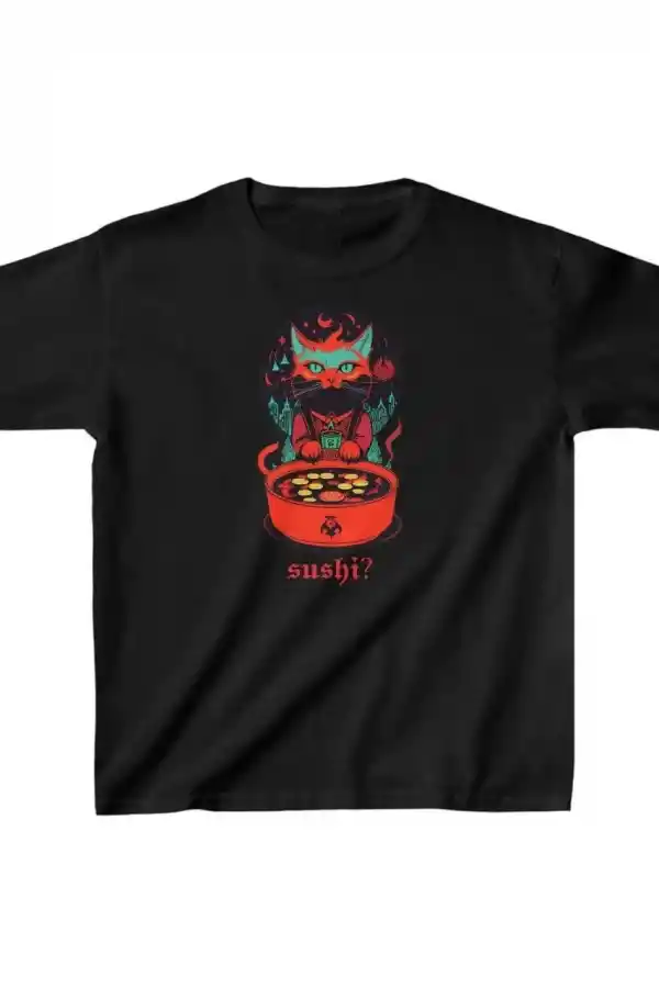 Unisex Çocuk Baskılı T-Shirt - Siyah