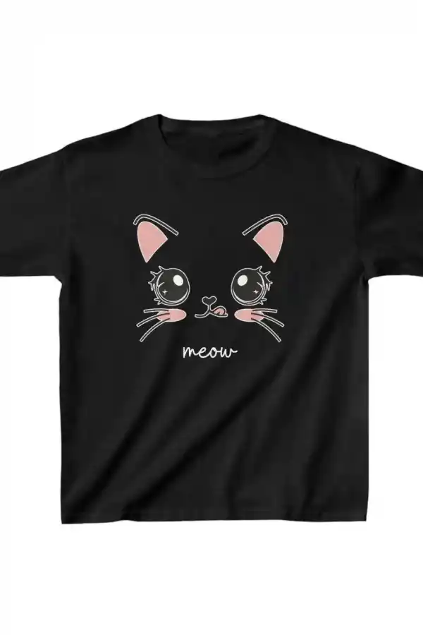 Unisex Çocuk Baskılı T-Shirt - Siyah
