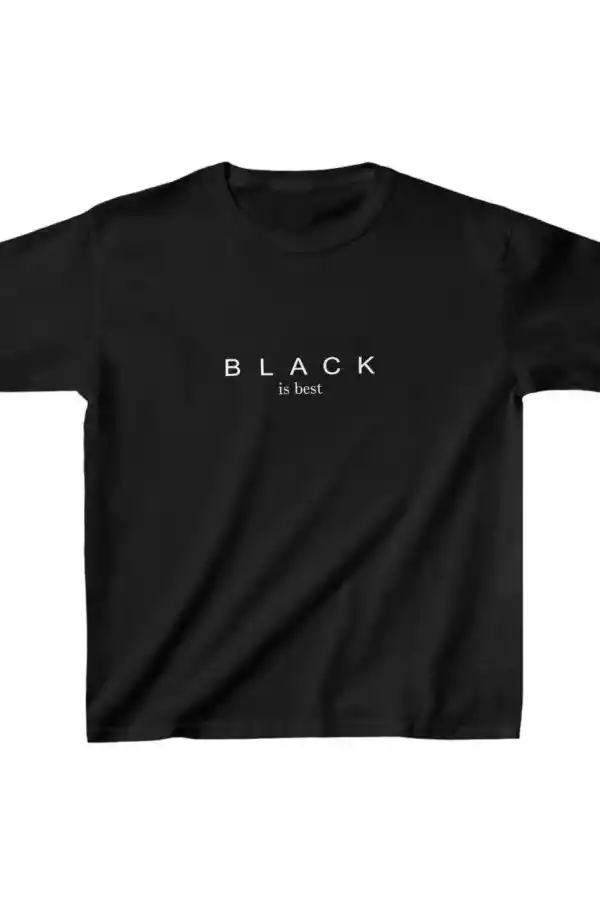 Unisex Çocuk Baskılı T-Shirt - Siyah