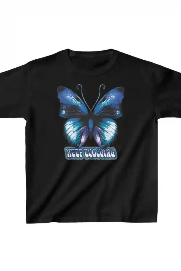Unisex Çocuk Baskılı T-Shirt - Siyah