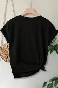 Anneler Günü Hediye Anne Temalı Baskılı Oversize Bisiklet Yaka T-shirt - Siyah