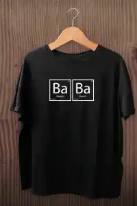 Babalar Günü Hediye Baba Temalı Baskılı Oversize Bisiklet Yaka T-shirt - Siyah