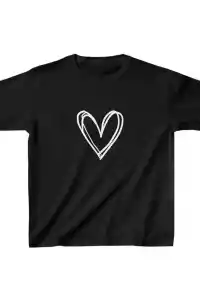 Çocuk Kız Baskılı T-Shirt - Siyah