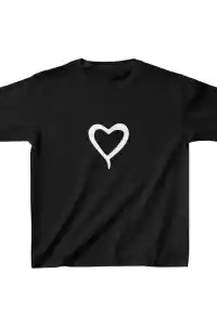 Çocuk Kız Baskılı T-Shirt - Siyah
