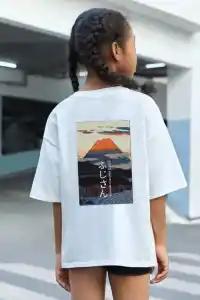 Çocuk Unisex Baskılı T-Shirt - Beyaz