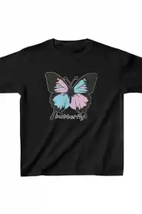 Çocuk Unisex Baskılı T-Shirt - Siyah