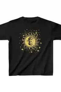 Çocuk Unisex Baskılı T-Shirt - Siyah