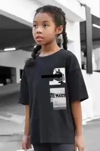 Çocuk Unisex Baskılı T-Shirt - Siyah
