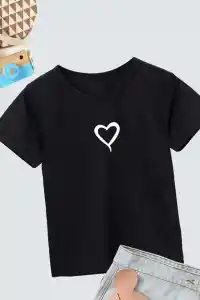 Çocuk Unisex Baskılı T-Shirt - Siyah