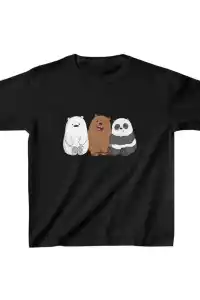 Çocuk Unisex Baskılı T-Shirt - Siyah