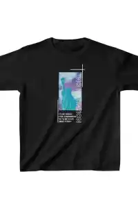 Çocuk Unisex Baskılı T-Shirt - Siyah