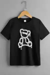 Çocuk Unisex Baskılı T-Shirt - Siyah