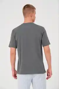 Erkek Düz Bisiklet Yaka Tişört Kısa Kol Yazlık T-Shirt - Antrasit