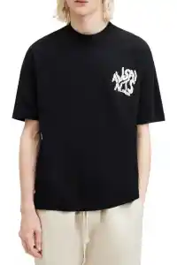 Erkek Tişört Baskılı Oversize Kısa kol T-shirt - Siyah