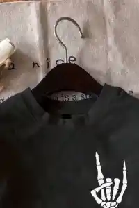 Erkek Baskılı T-Shirt Kısa Kol Bisiklet Yaka Regular Fit Rahat Kalıp Tişört - Siyah