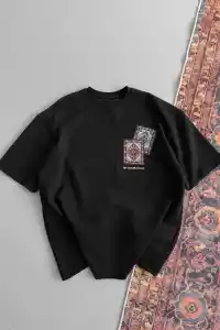 Erkek Yazlık Bisiklet Yaka Baskılı Regular Fit Tişört Kısa Kol T-Shirt - Siyah
