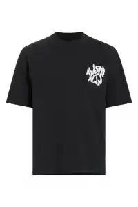 Erkek Tişört Baskılı Oversize Kısa kol T-shirt - Siyah