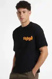 Erkek Tişört Baskılı Oversize Kısa kol T-shirt - Siyah
