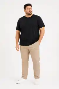 Erkek Battal Big Size Basic Tişört Bisiklet Yaka Rahat Kalıp T-Shirt - Siyah