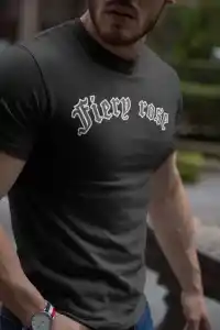 Erkek Tişort Bisiklet Yaka Baskılı kısa kol T-Shirt - Siyah