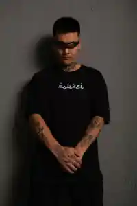 Erkek Kısa Kol Yazlık Tişört Bisiklet Yaka Baskılı Oversize T-Shirt - Siyah
