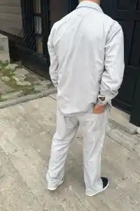 Erkek Fitilli Kadife Cepli Buggy Pantolon Oversize Rahat Kalıp - Gri
