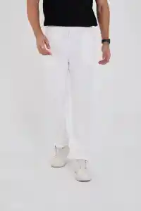 Erkek Üç İplik Basic Eşofman Pantolon - Beyaz