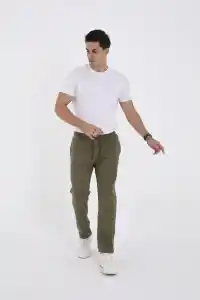 Erkek Üç İplik Basic Eşofman Pantolon - Haki