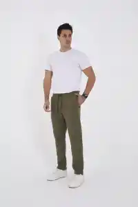 Erkek Üç İplik Basic Eşofman Pantolon - Haki