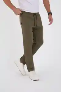 Erkek Üç İplik Basic Eşofman Pantolon - Haki
