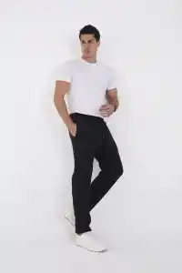 Erkek Üç İplik Basic Eşofman Pantolon - Siyah