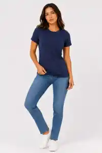 Kadın 3’lü Kısa Kollu Bisiklet Yaka Basic Slim Fit T-Shirt - Mor - Petrol Mavisi - Hardal