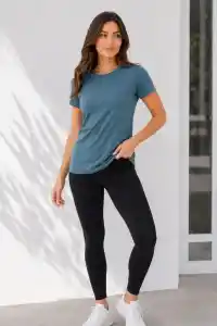 Kadın 3’lü Kısa Kollu Bisiklet Yaka Basic Slim Fit T-Shirt -Petrol Mavisi  - Bej - Mavi