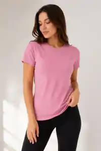 Kadın 3’lü Kısa Kollu Bisiklet Yaka Basic Slim Fit T-Shirt - Pudra Pembe - Mor - Bej