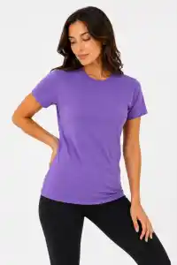 Kadın 3’lü Kısa Kollu Bisiklet Yaka Basic Slim Fit T-Shirt - Pudra Pembe - Mor - Bej
