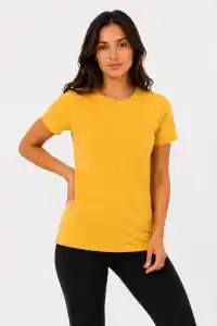 Kadın 3’lü Kısa Kollu Bisiklet Yaka Basic Slim Fit T-Shirt - Turuncu - Bej - Hardal