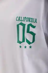 Kadın Baskılı kısa kol  Oversize T-Shirt - Beyaz