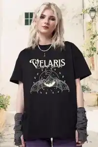 Kadın Baskılı T-Shirt Kısa Kol Bisiklet Yaka Oversize Rahat Kalıp Tişört - Siyah