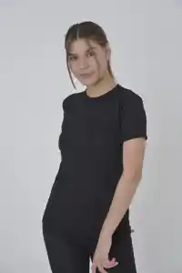 Kadın File Cepli T-Shirt Kısa Kol Bisiklet Yaka Slimfit Tişört  - Siyah