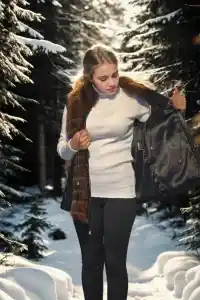 Kadın Premium Doğal Kürk Kolsuz Fermuarlı Yelek - Siyah