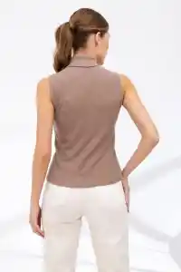 Kadın Yarım Balıkçı Yaka Fitilli Kaşkorse Atlet Basic Şık Badi - Bej