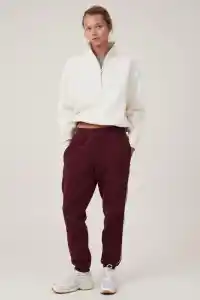 Kadın 3 İplik Pamuklu Oversize Yarım Fermuarlı Yakalı Basic Sweatshirt - Beyaz