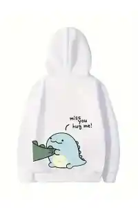 Sevgililer Günü Baskılı Oversize Kapüşonlu Sweatshirt Hoodie - Beyaz
