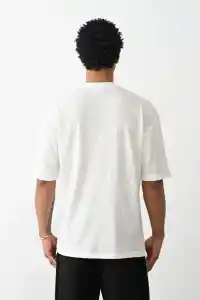 Erkek Box Eldiven Baskılı T-Shirt Kısa Kol Bisiklet Yaka Tişört - Beyaz