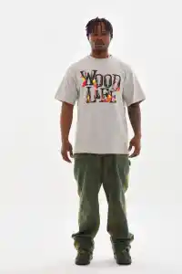 Erkek Kısa Kol Yazlık Tişört Bisiklet Yaka Baskılı Oversize T-Shirt - Gri