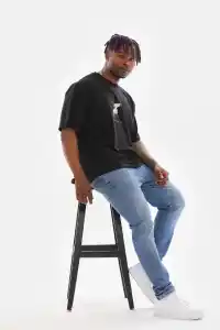 Erkek Baskılı T-Shirt Yazlık Kısa Kol Bisiklet Yaka Tişört - Siyah