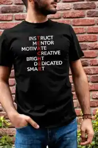 Erkek Kısa Kol Yazlık Tişört Bisiklet Yaka Baskılı Oversize T-Shirt - Siyah