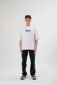 Erkek Kısa Kol Yazlık Tişört Bisiklet Yaka Baskılı Oversize T-Shirt - Siyah