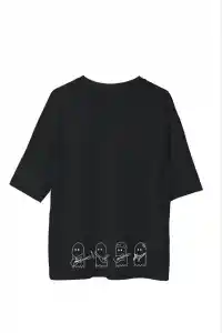 Erkek Baskılı T-Shirt Kısa Kol Bisiklet Yaka Regular Fit Rahat Kalıp Günlük Tişört - Siyah